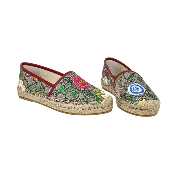 Gucci Pilar GG Supreme Flora Espadrilles Flats - Picture 1 of 6
